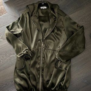 House of CB "Marca" Oversized Satin Hooded Jacket/Dress